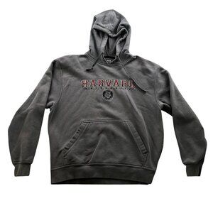Harvard University Mens Hoodie Sweatshirt Large Gray Pullover Big Cotton Casual